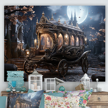 Enchanted Evening Carriage - Old American Cart Canvas Wall Art